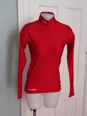 Under Armour Red Women's ColdGear Long-Sleeve Mock Neck Top